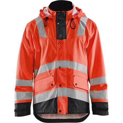 Veste de pluie haute visibilité Niveau 2 4302 - Rouge fluo/Noir XL (1/4)