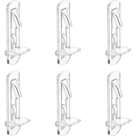Lot de 30 chevilles de support d étagère en plastique transparent avec clips autobloquants pour support de meubles de cuisine de bibliothèque de 5 mm (1/4)