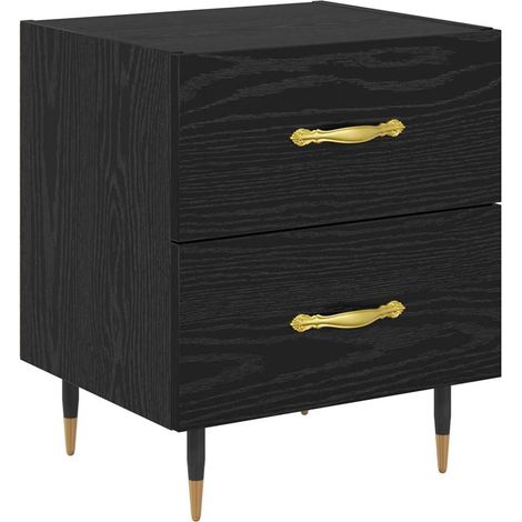 Maison Exclusive - Nachttisch Schwarz Eichen-Optik 40 x 35 x 47,5