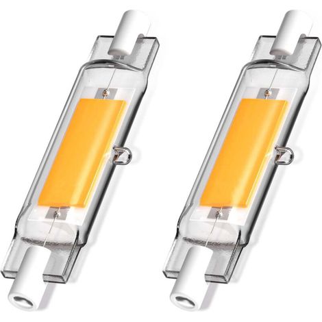 W R7S 78 mm J78 COB-Filament-LED-Glühbirne, 500 Lumen, 360 Grad, Halogenlampe entspricht 30 W, 48 W, 50 W, perfekt für Zuhause, Küche, Zimmer, Balkon, Büro usw. (2 Stück, Kaltweiß 6000 K) - Crezuo