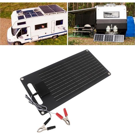 50W 12V monokristallines Solarmodul mit Spannungsstabilisator, zwei USB- und Typ-C-Anschlüssen für Fahrzeuge und Mobiltelefone (1/5)