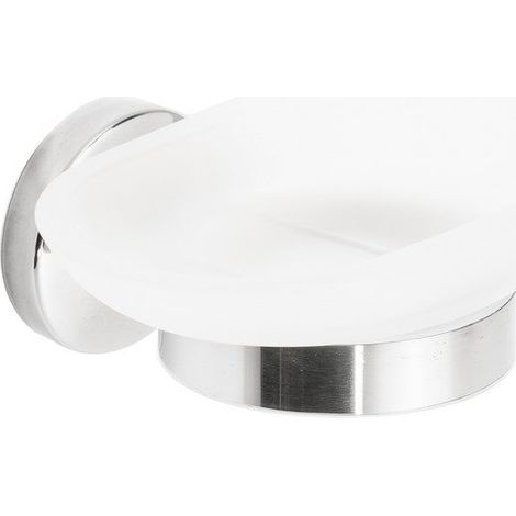 Metaform - Porta sapone da parete Lucida in Acciaio e vetro Mod. T-Line
