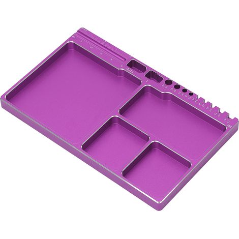 Plateau magnétique à vis en alliage d'aluminium avec adsorption magnétique, largement utilisé pour la réparation de pièces RC, violet. (1/5)