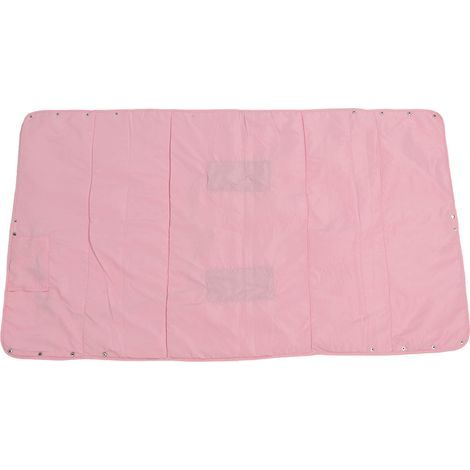 Couverture chauffante électrique, 3 niveaux de chauffage, portable, lavable, réutilisable, pliable, en coton, pour voyage, rose. (1/5)