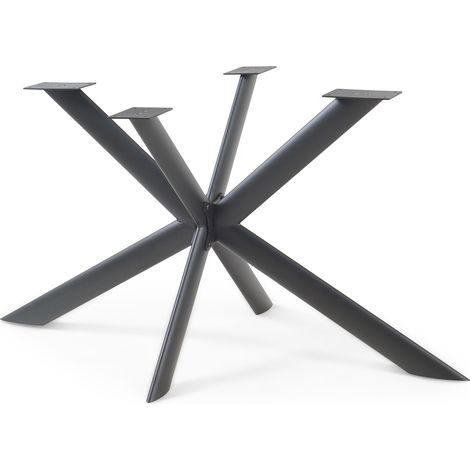 Telaio Svallersun per Mobili 'Fai da Te' Struttura a 4 Gambe Incrociate in Acciaio con Profili Ovali 140 x 78 x 71,5 cm - Nero [en.casa]