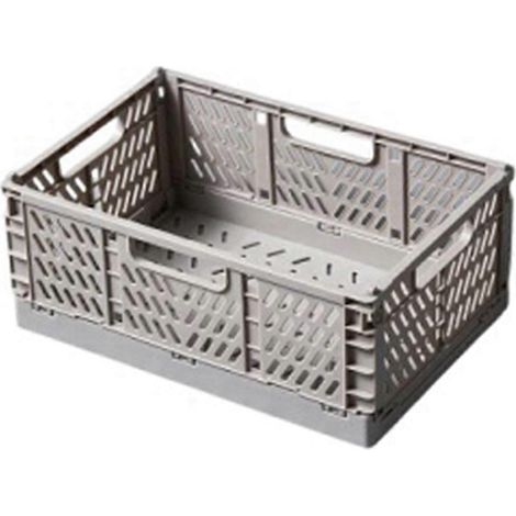 Boîte de rangement pliable, panier utilitaire, contenant cosmétique de bureau, gris-- (1/5)