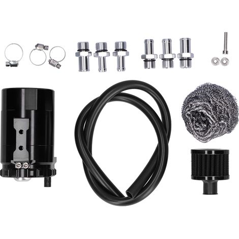 Réservoir de récupération d'huile 350ml avec filtre à air en aluminium filetage M16x1.5 accessoire universel noir (1/5)