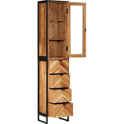 Maison Exclusive - Mobile da Bagno 40x27x190 cm in Ferro e Legno Massello Acacia