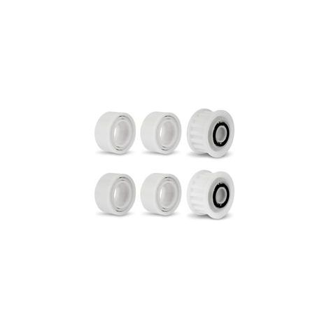 Pièces de rechange pour robot nettoyeur de piscine automatique : Lot de 4 roues de guidage et 2 pignons de poulie (Réf 3884997R6) (1/5)