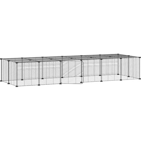 Gabbia per animali con 28 pannelli e porta 35 x 35 cm nera 020041573