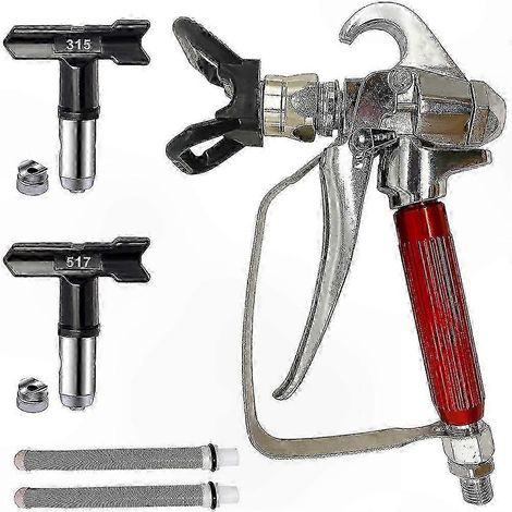 Kit de pulvérisation de peinture avec 2 embouts, une buse et 2 filtres pour peinture sans air (1/5)