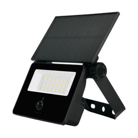 Projecteur Solaire LED 3W 300lm PIR IP65 Noir - Blanc Neutre 4000K - 5500K - SILAMP (1/2)