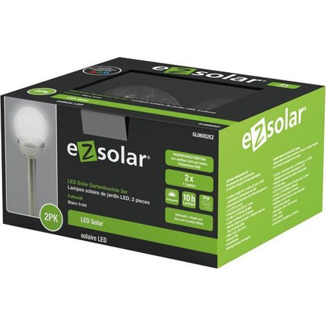 Pack 2 bornes solaires multicouleurs EZ Solar GL1041EZ (1/4)