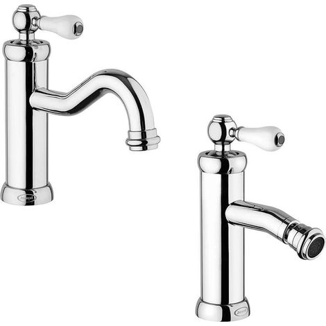Coppia miscelatori Jacuzzi Rubinetteria lavabo e bidet modello tosca per piletta click clack (1/5)