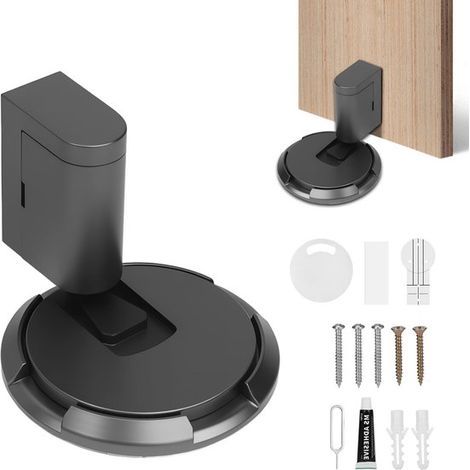 Longziming - Butée de porte magnétique - Système push-pull - Verrouillage mécanique coupe-vent - Résistant à la corrosion et à la rouille - Pour une utilisation intérieure et extérieure sur diverses s (1/5)