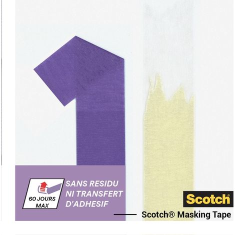 Pack Scotch® & Scotch-FIX™ : Ruban de masquage surfaces délicates 60 jours et Ruban de fixation extrême intérieur plastiques PP PE (1/3)