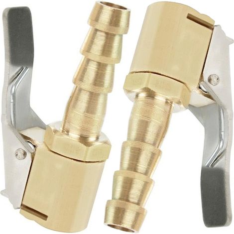 2 Pièces Embout de Gonflage,Embout Gonflage Pneu Voiture,Embout Gonfleur avec Clip,Gonflage Valve Clip Pince Connecteur Adaptateur,pour Valves de Pneu,en Laiton,8mm (1/5)
