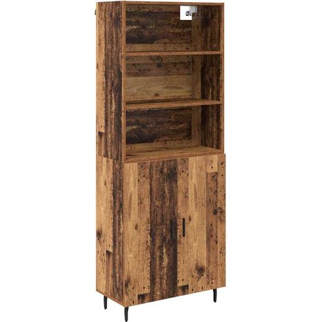 Buffet Haut Armoire Bois Ancien 69,5 x 34 x 180 cm (1/5)