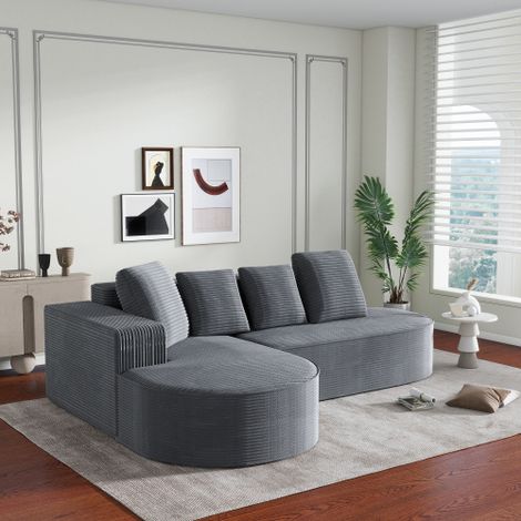 Vollkomprimiertes knochenloses Sofa,Modulares Kombinationssofa (L-Liegestühle), modernes Cloud-Kombinationssofa (Tiefsitze), Schwammkompressionssofa (ohne Montage)