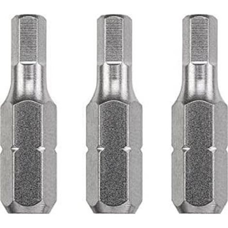 3 - Embout De Visseuse - Acier Industriel - Hexagone 2,5 Mm - Longueur 25 Mm - Pour Perceuse Électrique - Argent