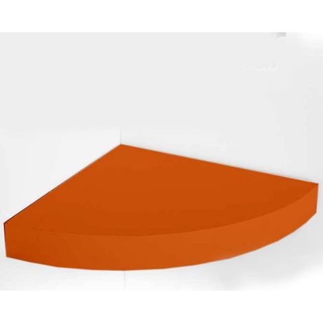 Mensola Parete Angolare Scaffale Ripiano ad Angolo in Legno MDF Arancione 24x4cm (1/3)