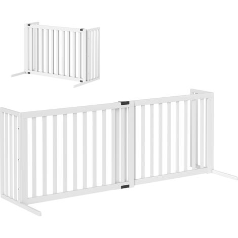 Barrière autoportante bois extensible chiens 102-183 x 57 x 70 cm blanche barrière sécurité intérieure réglable escalier couloir animaux maison