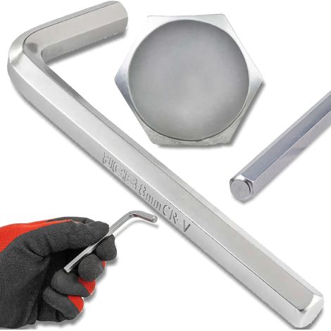 Chiave a brugola JCB esagonale CRV 8 mm a 6 punte tipo L