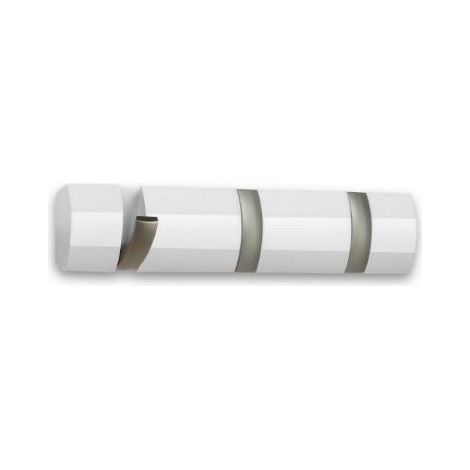 PERCHA DE MADERA COLGANTE blanca Flip 3 ganchos (1/5)