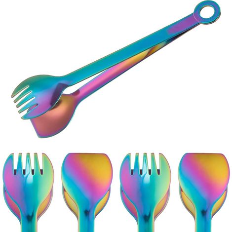 Pince de Service en Acier Inoxydable Haute Qualité – Lot de 4 Pinces Multicolores de 15,2 cm pour Cuisine, Bricolage et Organisation (1/4)