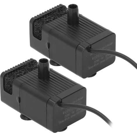 Lot de 2 mini pompes à eau silencieuses sans balais, 5 V CC, pompe de filtration à faible aspiration pour aquarium (1/5)