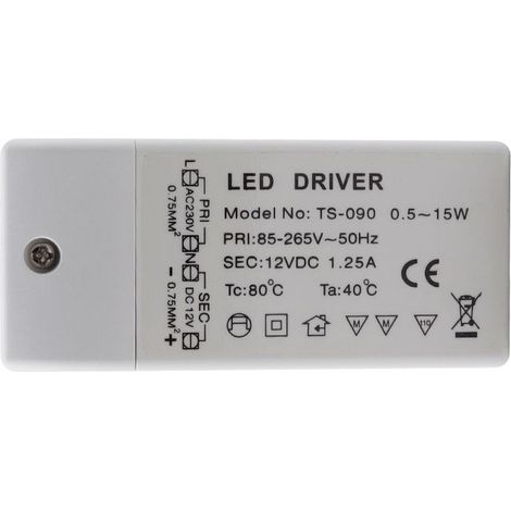 Entrée: 220-240V sortie: DC 12V 1.25A DC 15W, ampoule LED transformateur driver convertisseur conducteur alimentation de tension constante (1/4)