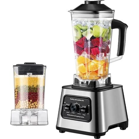 Blender, 6000W de puissance, fonctionnalité 2-en-1, 2L+0.5L (1/2)