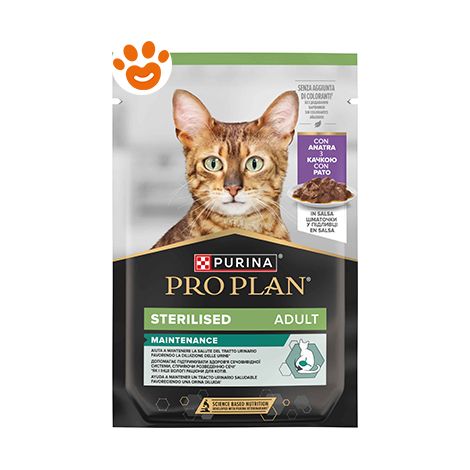 Purina Pro Plan Cat W Sterilised Teneri Pezzetti in Salsa con Anatra  - Purina Pro Plan Cat W Sterilised Teneri Pezzetti in Salsa con Anatra - Bustina Da 85 Gr