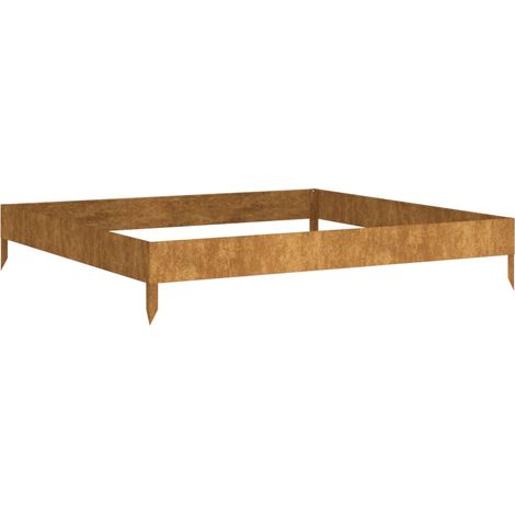 Jardinière bac lit surélevé plantes fleurs terrasse jardin de jardin 100 x 100 x 18,5 cm acier corten marron