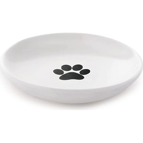 2 Assiettes en céramique, bols peu profonds, pour aliments humides et secs, pour chatons et petits animaux (1/5)