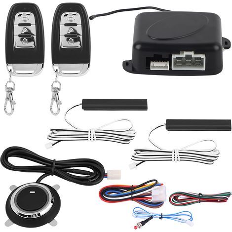 Universal alarm system for cars and SUVs, 9 pieces, security, keyless entry, push button and remote start (1/5)