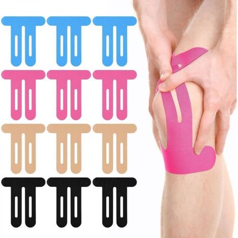 Fasce elastiche impermeabili per esercizi al ginocchio, 12 pezzi, quattro colori, per ginocchia, spalle, caviglie e polsi.