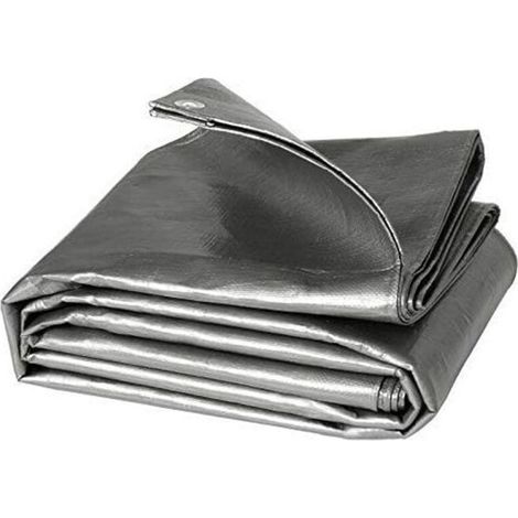 Bâche de Protection PE Bâche Piscine 2x3m 280g/m²,Couverture étanche bâche imperméable et indéchirable,Gris