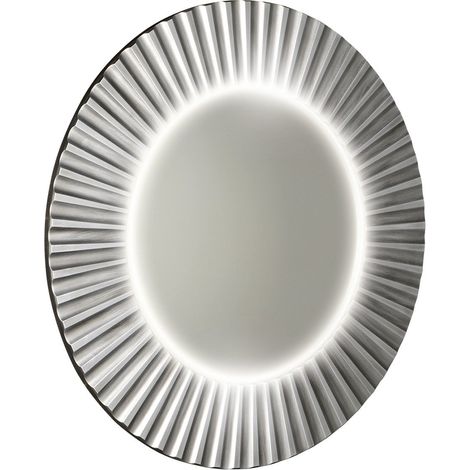 Miroir rond PRIDE STRIP avec éclairage LED dans le cadre dia. 90 cm, argent (1/4)