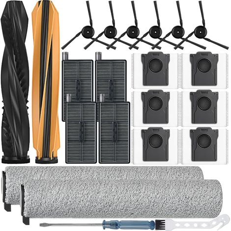 22 Stück Zubehör für Dreame Aqua10 Ultra Roller und Aqua10 Ultra Roller Complete Saugroboter,Bestehend Aus 1 Hauptbürste,2 Rollenmopp-Pad,4 HEPA Filtern,6 Seitenbürsten,6 Staubbeutel (1/5)