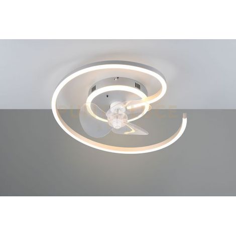 LUNDQVIST PLAFONIERA LED 2.700 - 6.500 K 3800LM 32W CON VENTILATORE A SPIRALE TITANIO CON VENTOLA CON FUNZIONE INVERSIONE ROTAZIONE X FUNZIONE INVERNALE CON TELECOMANDO MULTIFUNZIONE REGOLAZIONE INTEN