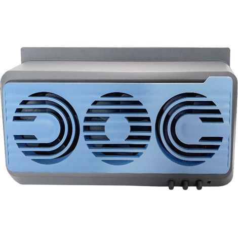Ortviai Ventilateur d’Échappement Automobile 3 Ventilateurs, USB & Solaire, Silencieux, Gris – Modèle FL-998