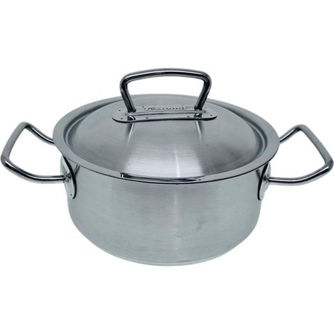 Tescoma, casseruola inox 20 cm con coperchio, adatta ad induzione