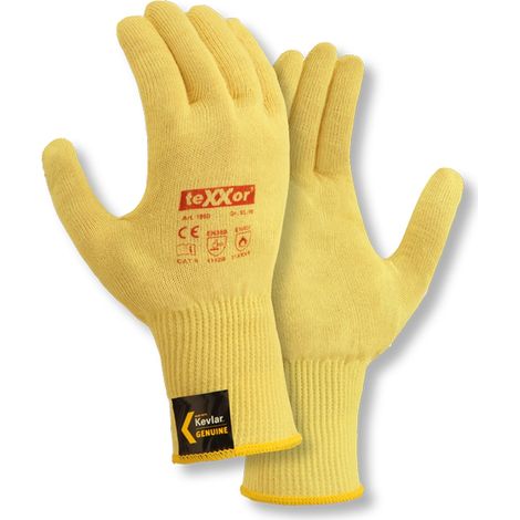 teXXor® Feinstrick-Handschuh ARAMID goldgelb EN 388-X142B, 196010 Gr.10 (1/4)