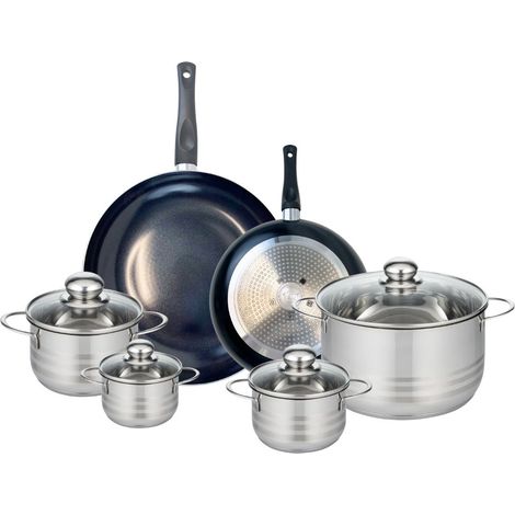 Ensemble de 2 Poêles de cuisson 24 et 32 cm et 4 faitouts 12, 14, 16 et 24 cm Elo Prima Brillant (1/5)