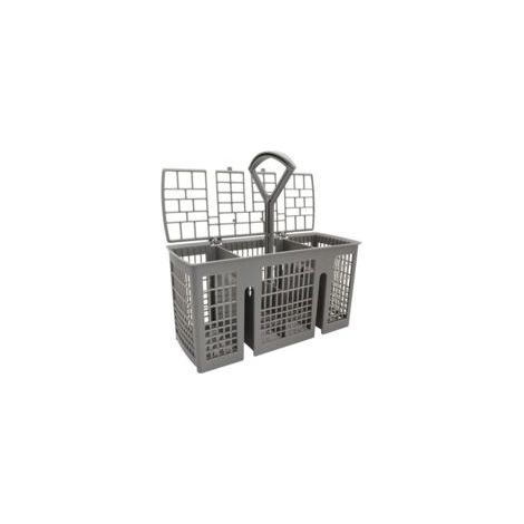 Panier à couverts, pour lave-vaisselle Siemens Bosch, 220 x 115 x 90 mm, gris, poignée ronde amovible, compartiment à couverts pour de nombreux lave-vaisselle (1/5)