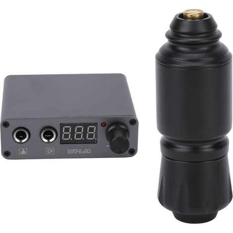 Kit de stylo tatouage rotatif avec alimentation LED, pédale, cordon clip, liner et shader, machine à tatouer professionnelle, prise UE 1000-230V, set complet (1/5)