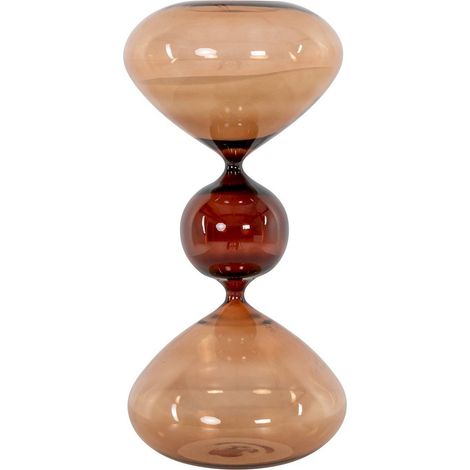 Sablier décoratif en verre marron design contemporain - Marron ambré translucide (1/4)