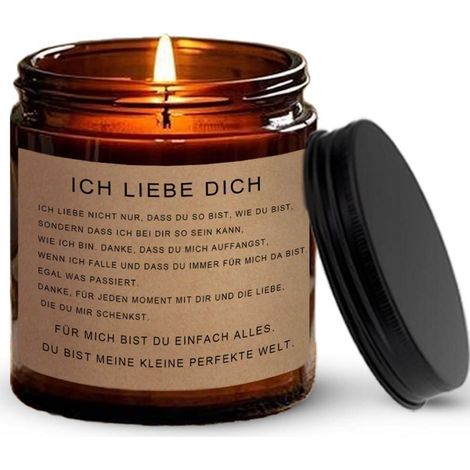 Duftkerze Lavendel Sojawachs im Glas für Frauen Männer Geschenk