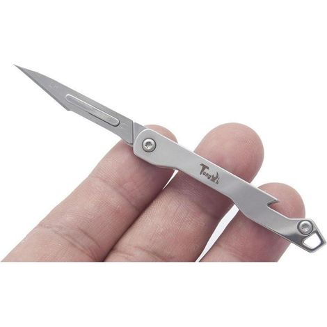 Taschenmesser mit 10 Klingen, Edelstahl, ultrakompakt, leicht, EDC-Messer